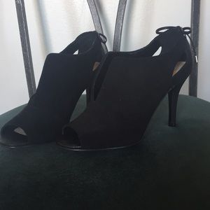 Suede Open Toe Heels 8M